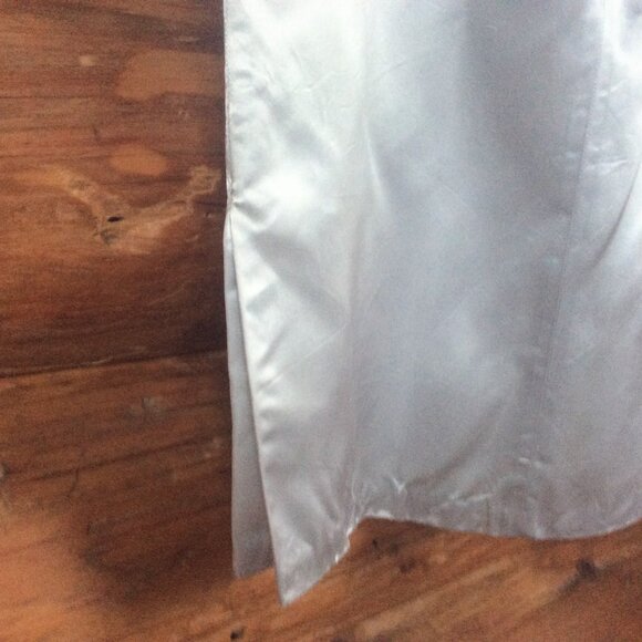 Ralph Lauren Metallic Silver Satin Fairy Beaded Black Label Y2K Skirt Size 8 - Picture 3 of 4